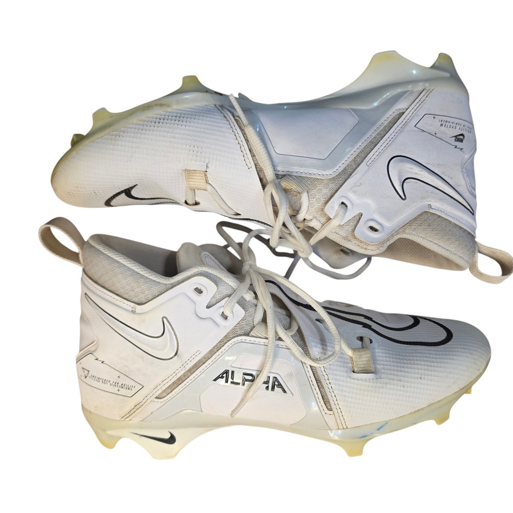 Nike Alpha Menace Pro 3 Football Cleats White Black CT6649-109 Mens 10 - Picture 6 of 8